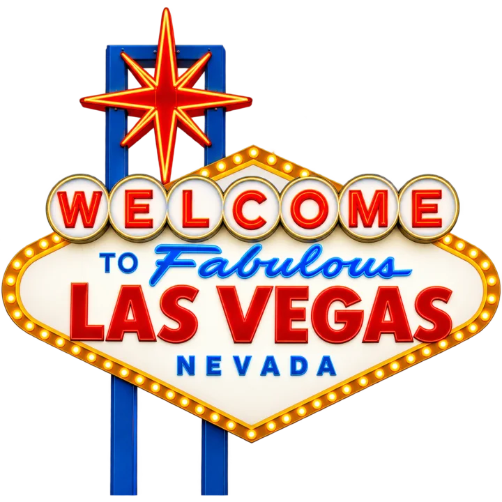 Plot Luck map art of the Welcome to Fabulous Las Vegas sign